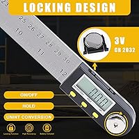 Vista 2 de Delgada Herramienta de Buscador de Ángulo Digital de 12 pulgadas/300mm Regla de Ángulo Digital Transportador de Ángulo de Acero Inoxidable