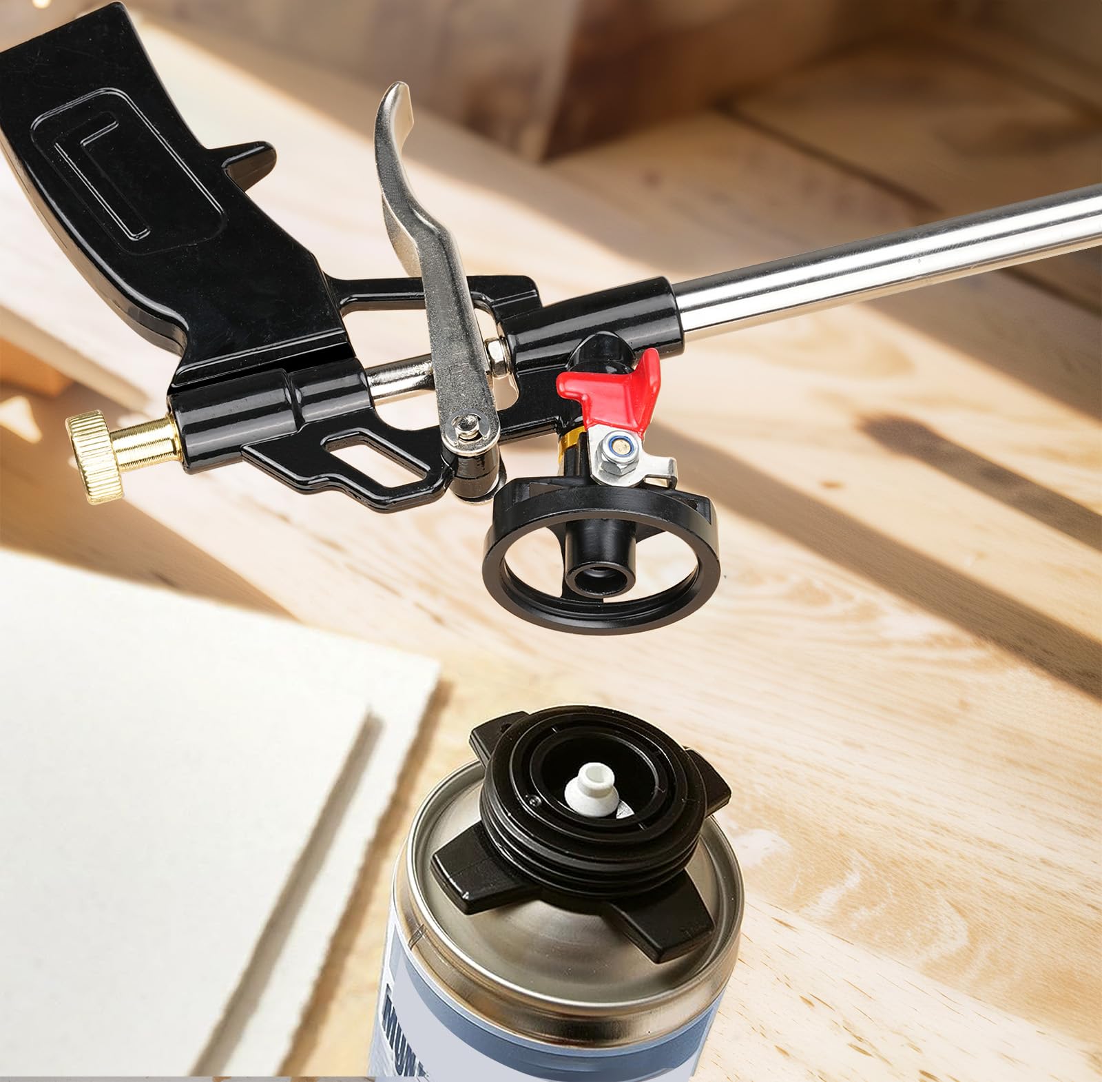 Drado Foam Gun, Heavy-Duty Foaming Gun for Caulking, Filling, Sealing, Needn't Cleaner Foam Dispensing Guns for Furniture Repair and DIY with x1 Plastic Nozzles x2 Plastic Extension Tubes - Image 3