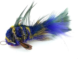 Katfly Cat Wand Refill Teaser Toy - Interactive Cat Wand Toy Attachments for Indoor Cat and Kitten - Cat Toy with Real Feather Best Cat Toys for Bored Cats, Cat Teaser Toy - Fish (Blue)