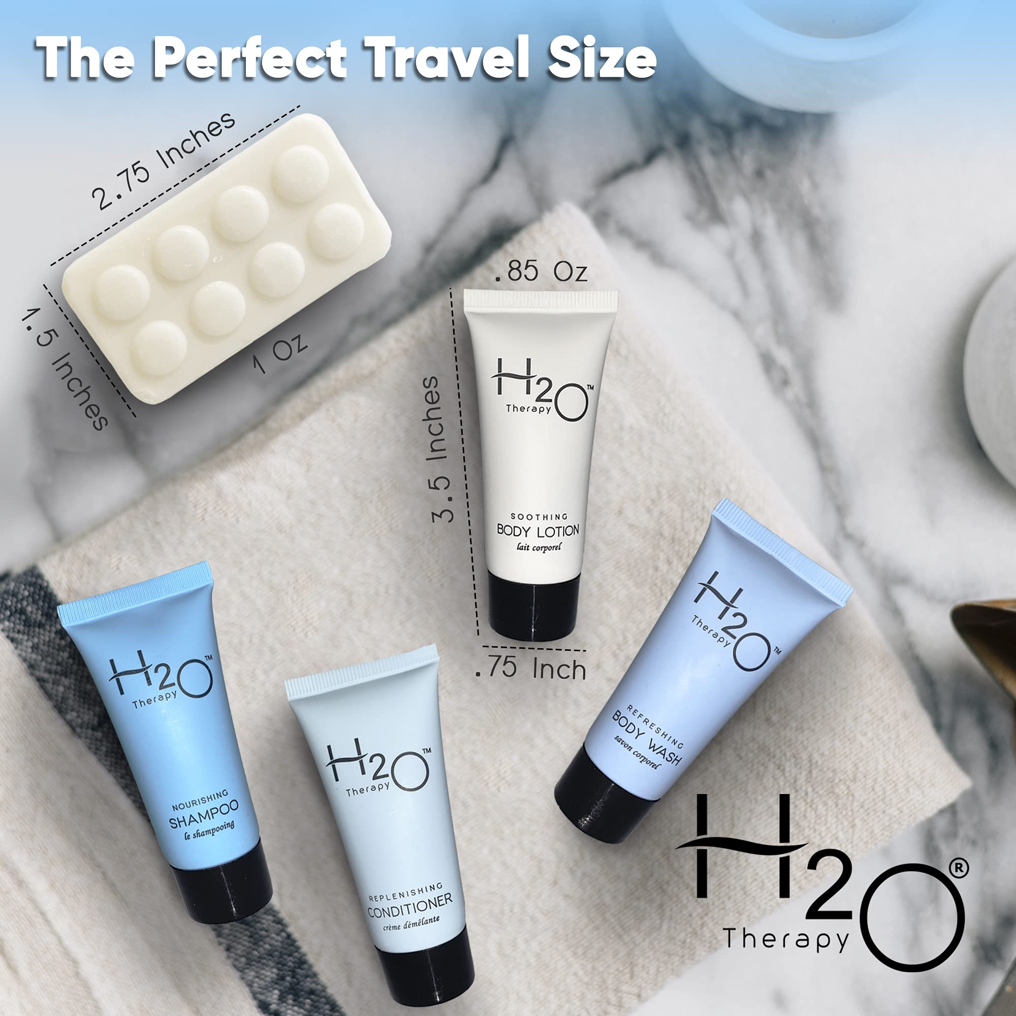 H2O Therapy Hotel Soaps and Toiletries Bulk Set AllInKit