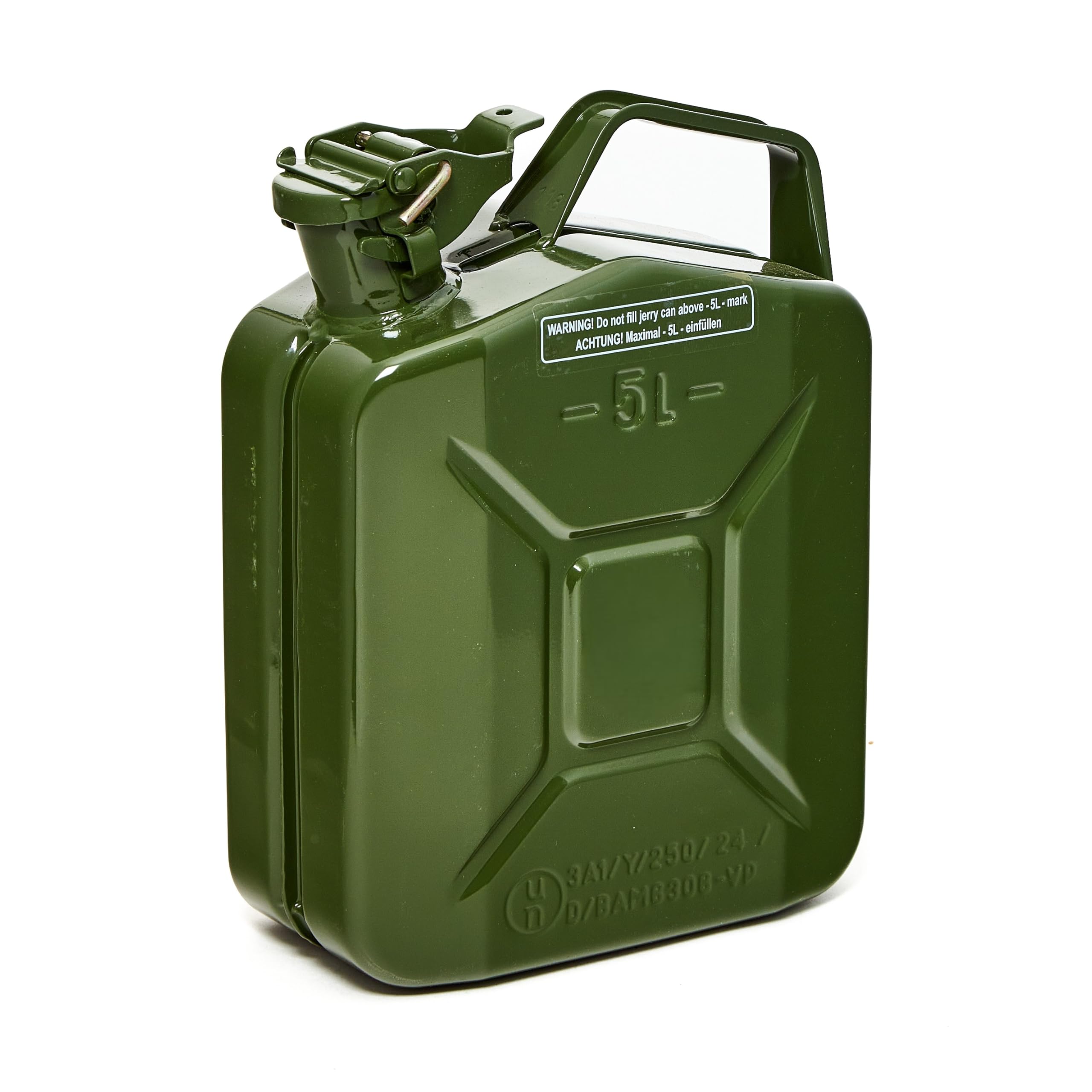 Oxid7® by BW Benzinkanister Metall 3x 5 Liter - Kraftstoffkanister Olivgrün RAL 6003 - TÜV-geprüft, UN-zertifiziert - 0,8mm Stahl DIN 7274 - Für Benzin, Diesel, E10, 2-Takt - Made in Europe
