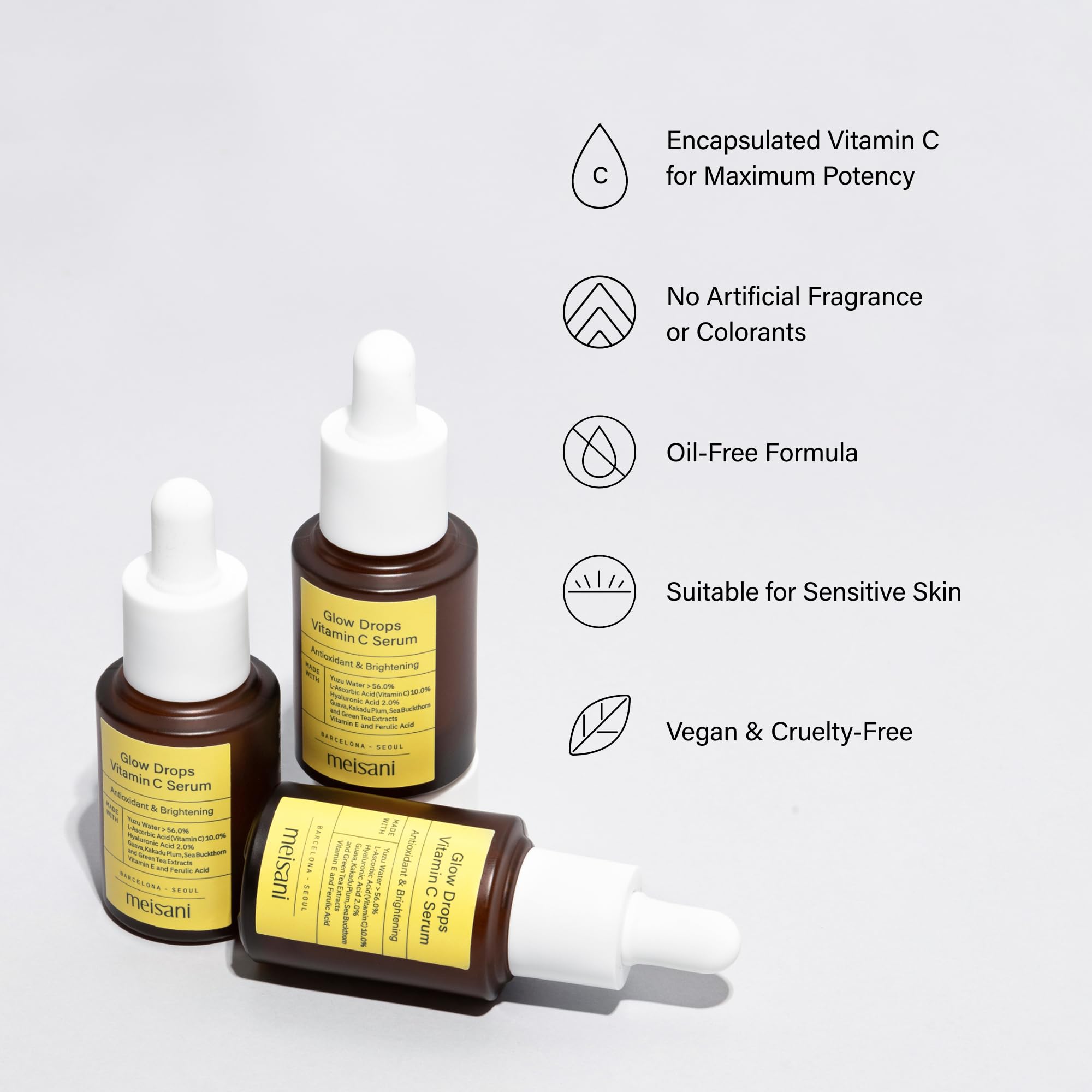 Meisani Pack Dúo Sérums: Glow Drops Vitamin C y Blue Elixir Retinol