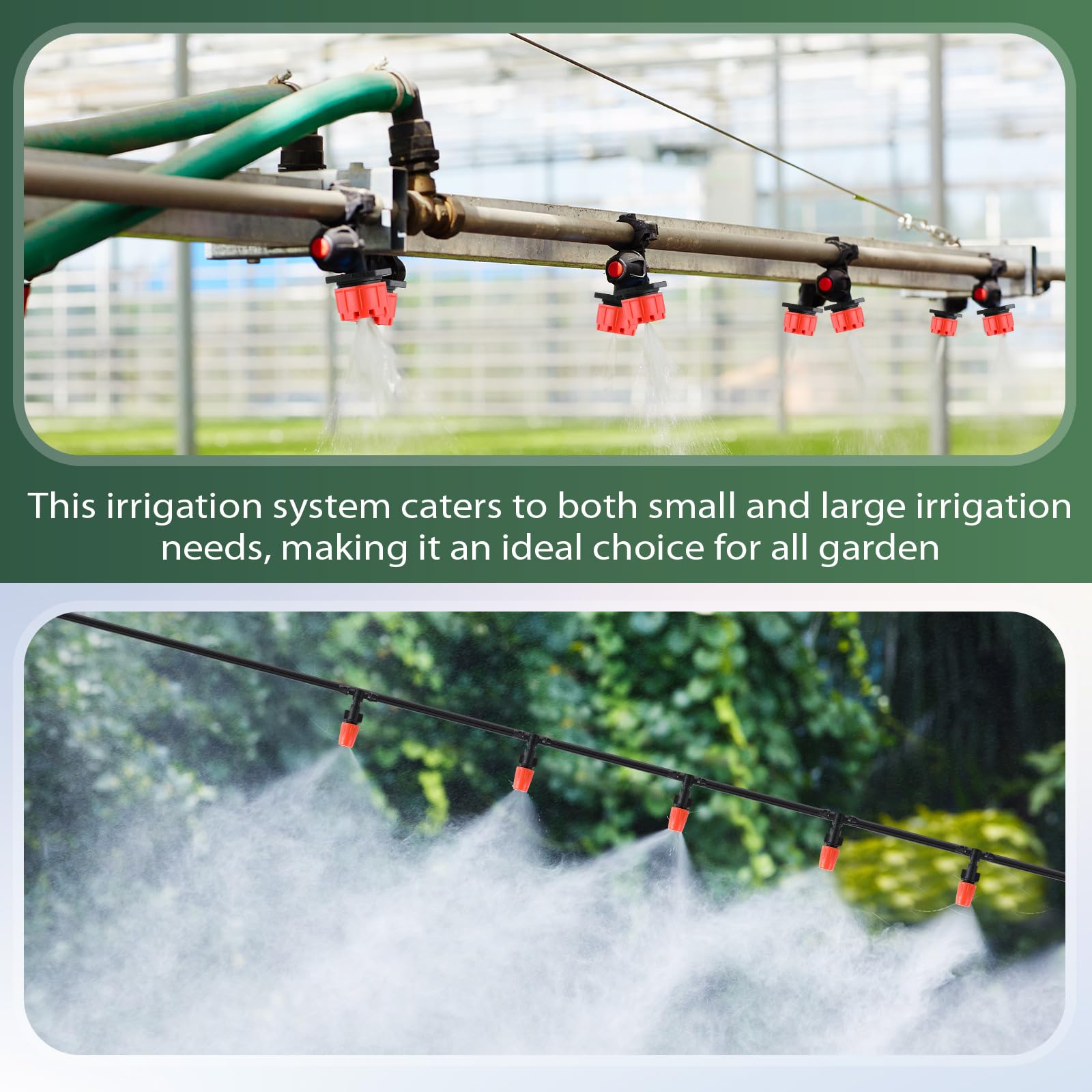 VIHOSE Kit de sistema de riego por goteo de 328 pies, tubo de distribución en blanco de 1/4 pulgadas, sistema de riego automático de jardín, kit de aspersor para jardín, cama elevada, invernadero,