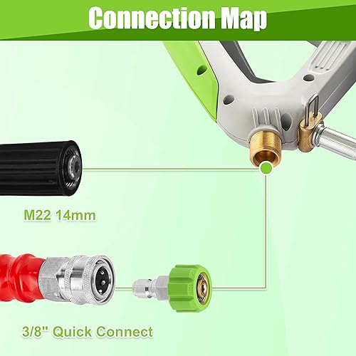 Miniatura 5 de Tool Daily Varita telescópica de lavado a presión de 21 pies con cepillo, varita de extensión de lavadora eléctrica, limpiador telescópico