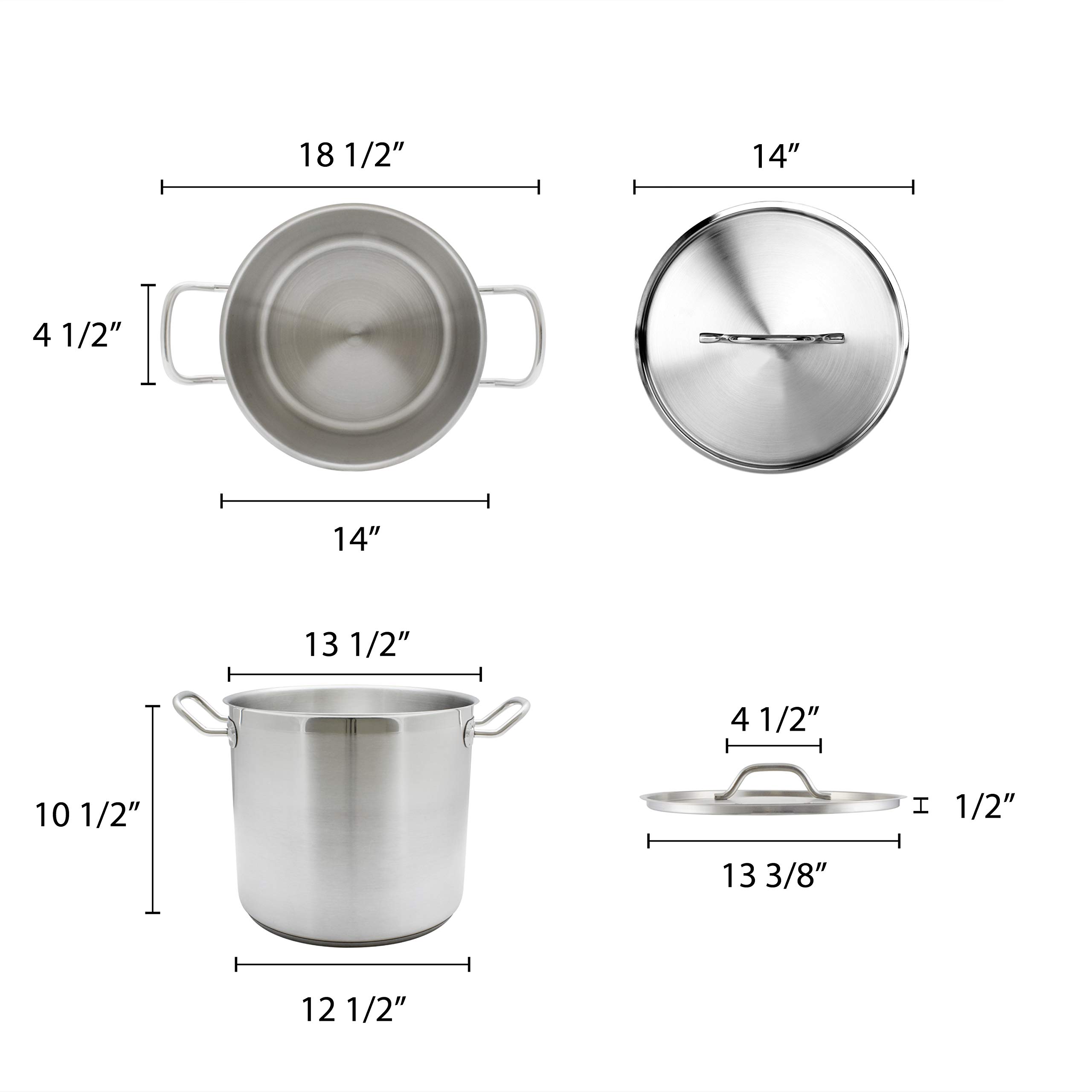 Thundergroup stainless steel stock pot with lid SLSPS024 NSF certified