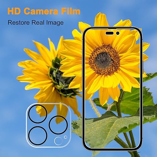 Miniatura 39 de PEHAEL Paquete de 2+2 protectores de pantalla de privacidad para iPhone 13 Pro con protector de lente de cámara, cobertura completa, película