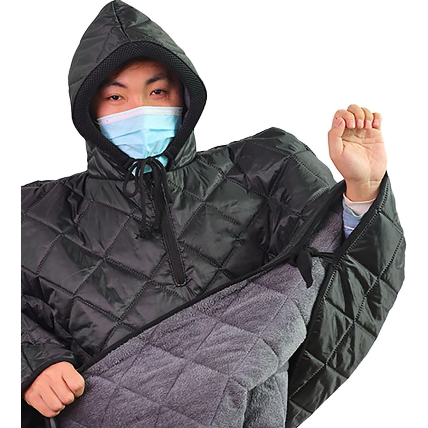 Manta a Prueba De Viento Para Silla De Ruedas, Poncho De Lluvia Con Protección Contra El Frío Todo Incluido Con Correa, Edredón Multifuncional Para Silla De Ruedas De Invierno Para Hospital, Parque