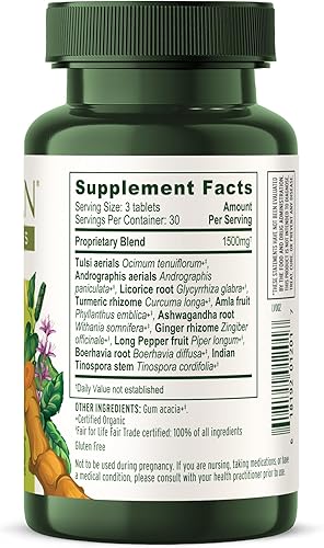 Miniatura 9 de Banyan Botanicals Inmune fuerte – Suplemento orgánico con cúrcuma y Tulsi – Fórmula inmune ayurvédica que apoya las defensas naturales del cuerpo* –