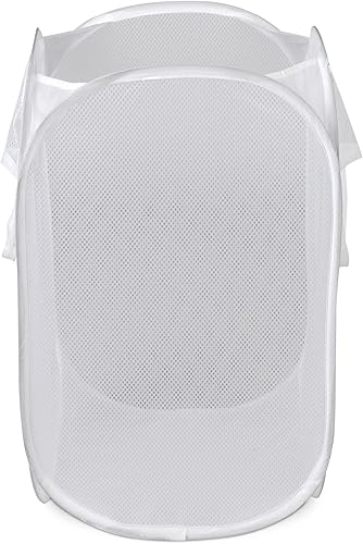 Mainstays - Cesta de malla desplegable para lavandería, color blanco