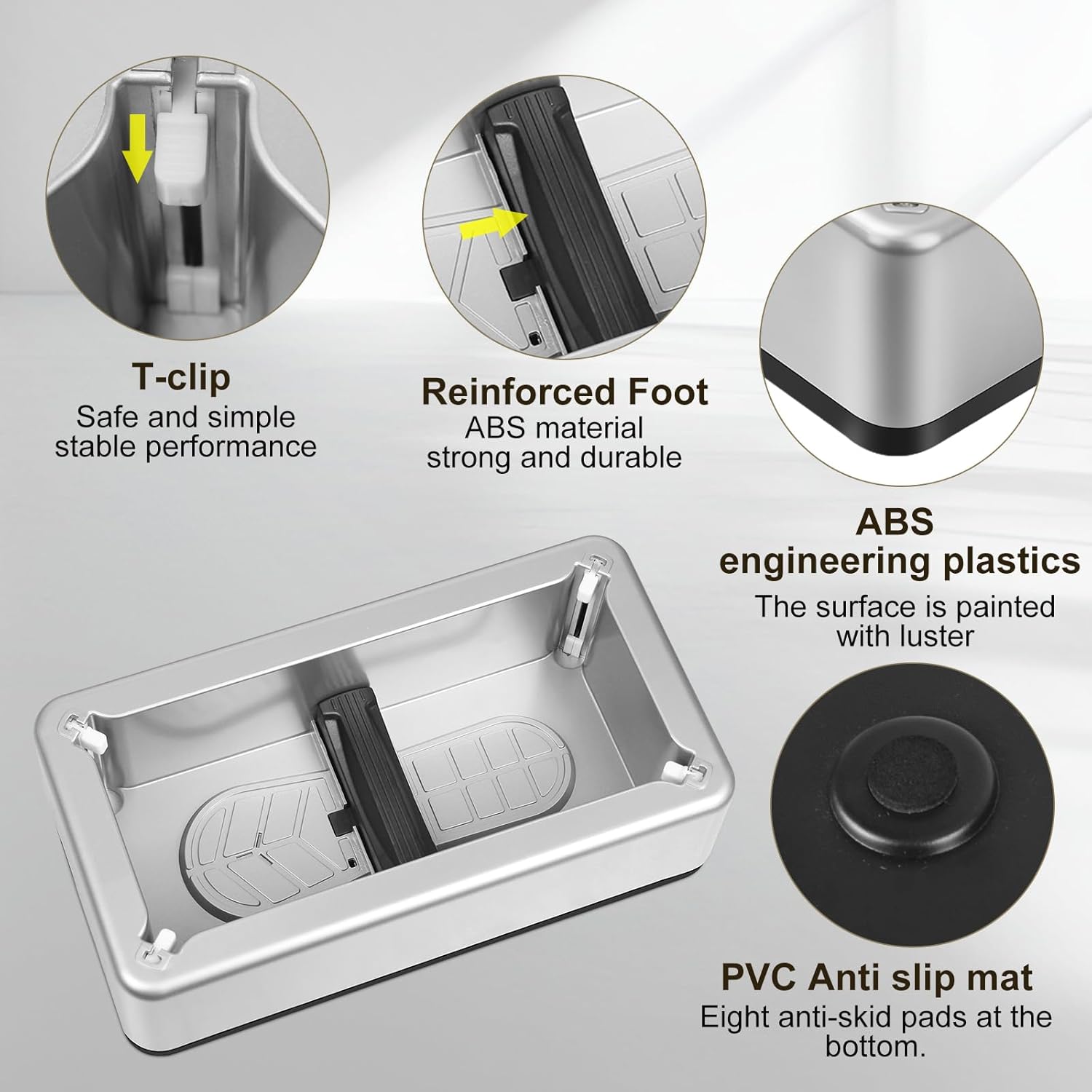 Automatic Shoe Cover Machine with 200 Disposable Shoe Covers Automatic Shoe Cover Machine for Home Use Disposable Non-slip Waterproof Shoe Covers for Indoors, Offices, Factories (Silver)