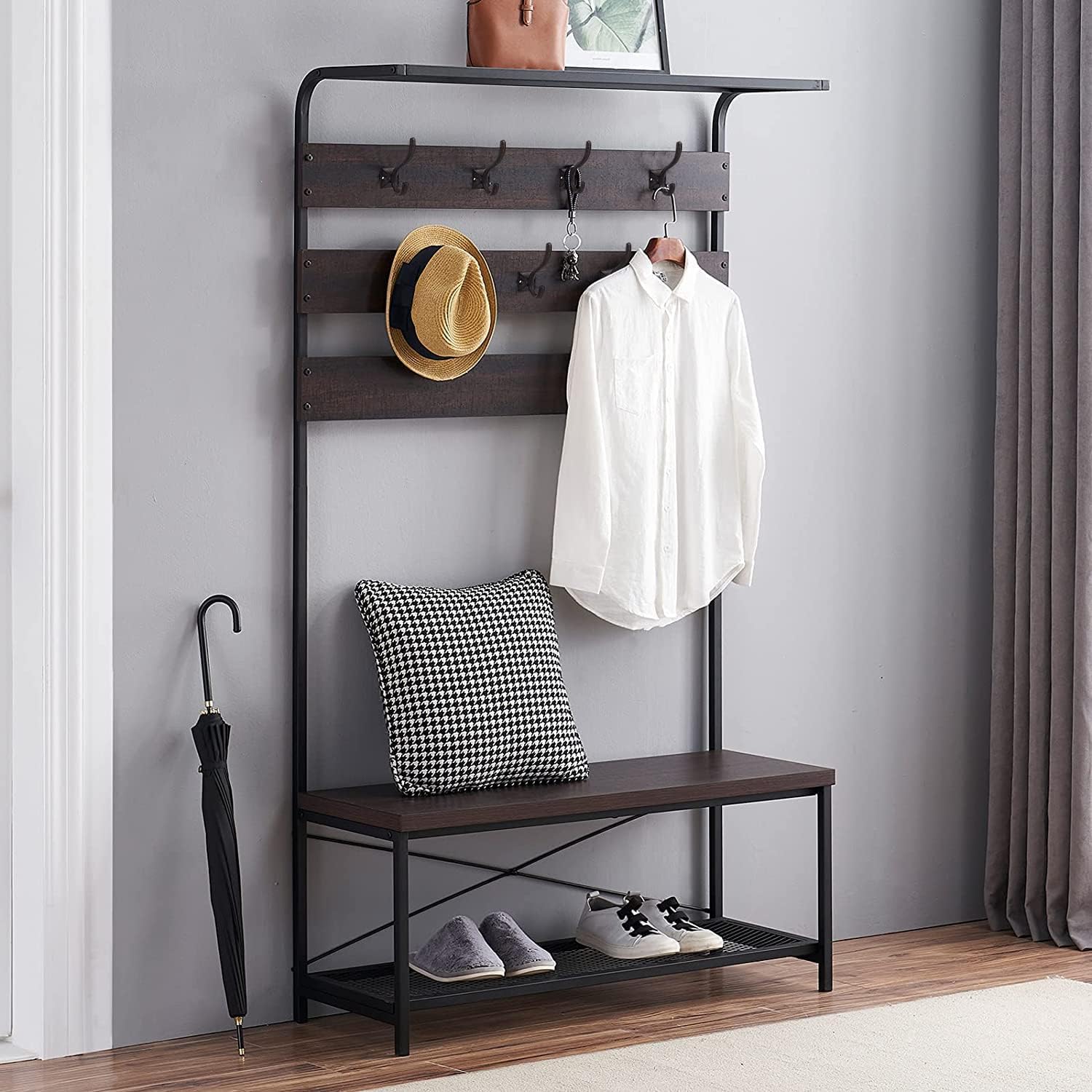 Ambipolar 5-Pack Antique Black Wall Hooks, Vintage Modern Farmhouse Style, Decorative Cast Iron Wall-Mounted Hooks, Heavy Duty Hooks for Mudroom, Bedroom, Hallway - Image 6