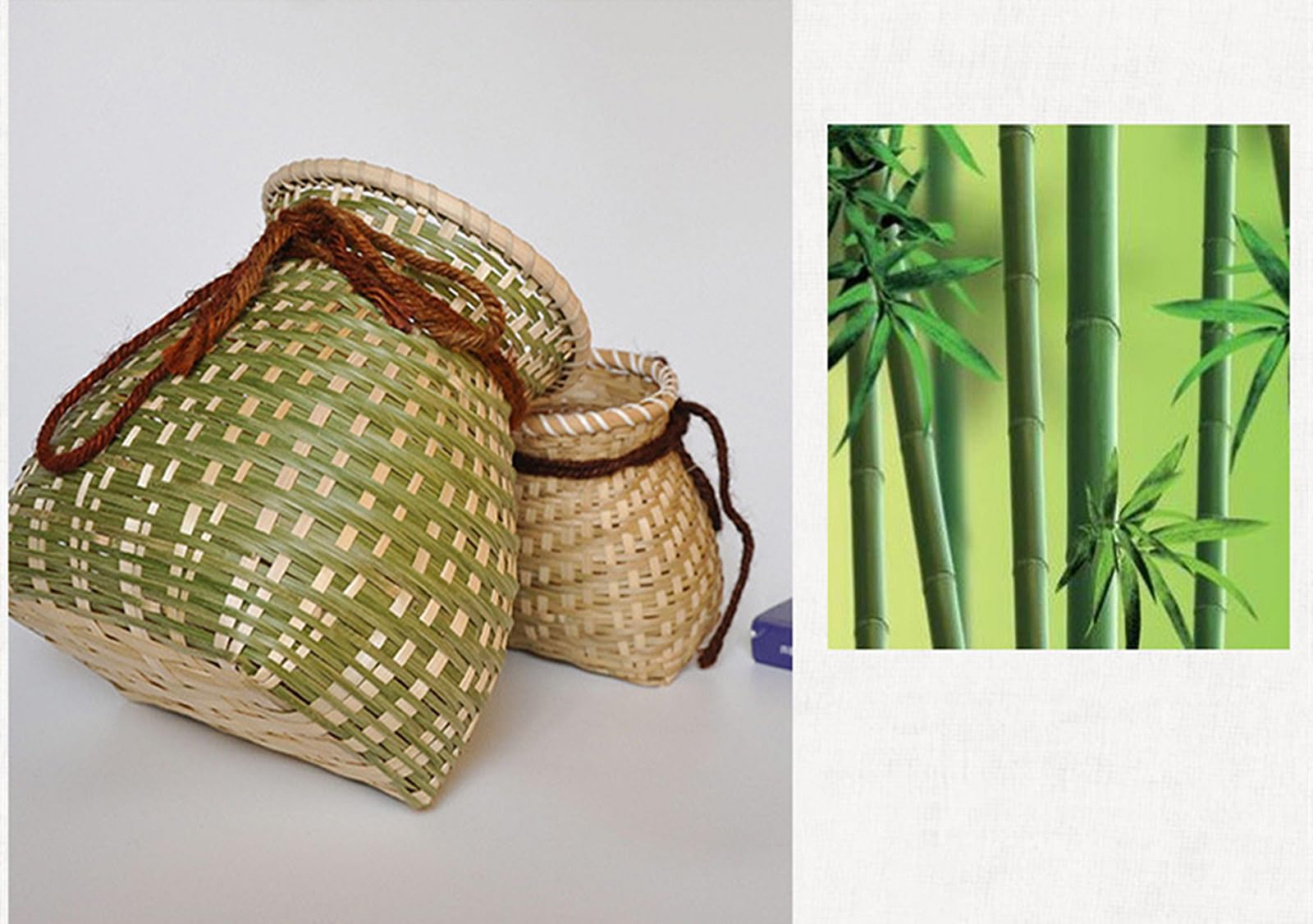 ☆竹阿弥/刻【竹編み花かご 掛花入】魚籠(びく)のような