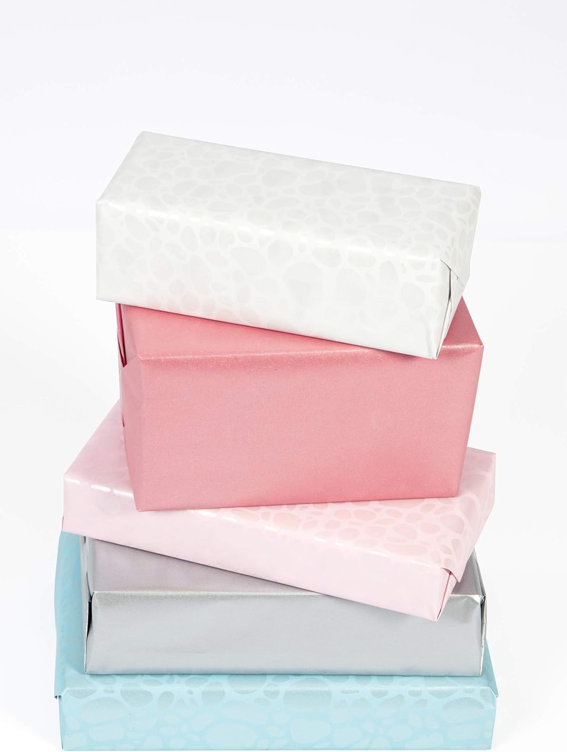 Clairefontaine 211422AMZC – Box of 10 Rolls of Iridescent Kraft Wrapping Paper – Size: 2 x 0.7 m – Kraft 60 g – Design: Blue, Pink, Iridescent – Gift Packaging