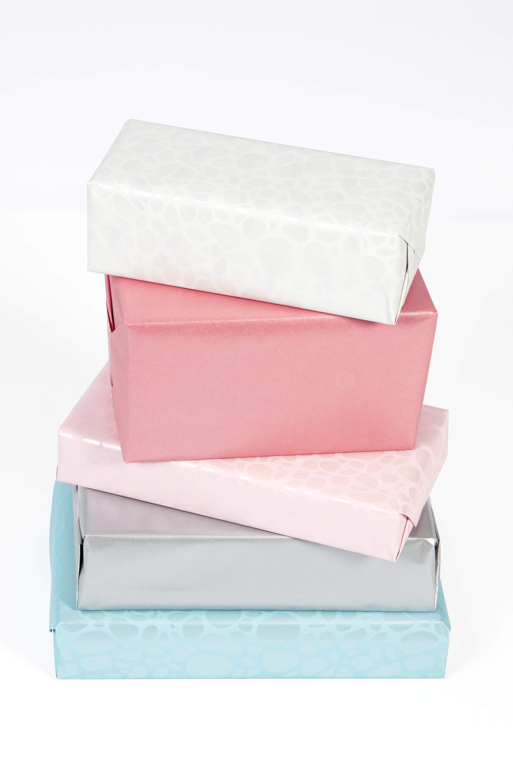 Clairefontaine 211422AMZC - Packung mit 10 Rollen Geschenkpapier Kraft Perlmutt, 2 m x 70 cm, 60g, 1 Pack, Motive sortiert