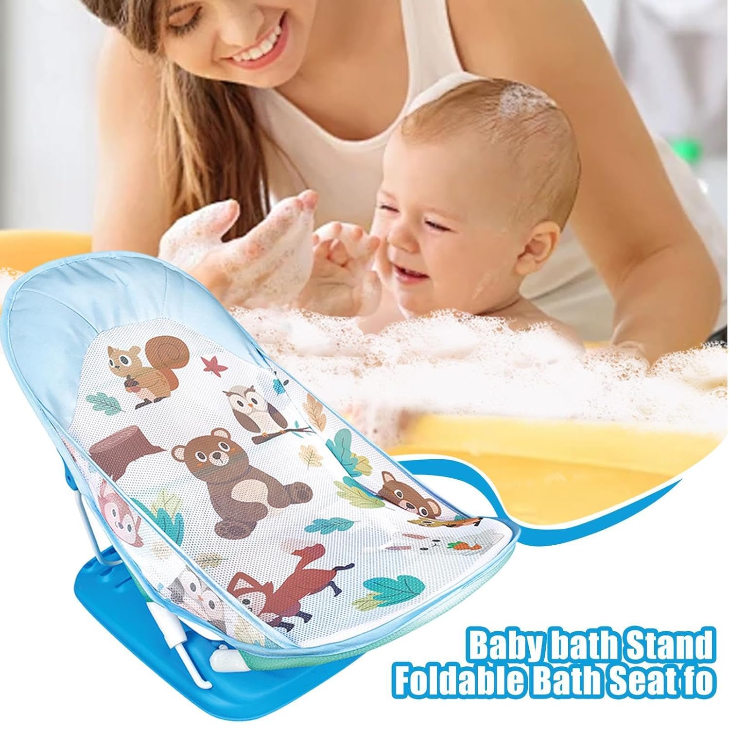 Folding Toddler Bather - Lightweight Toddler Bather, Portable Bathing Solution | Adjustable Bath Tub Toddler Bather, Foldable Baby Bathtub Support for Friends Family Kids Boys Girls