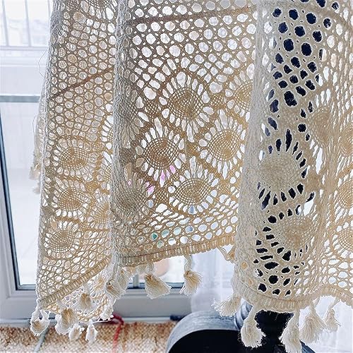 Miniatura 4 de Mantel rectangular de encaje hecho a mano para cocina, mantel de algodón de ganchillo para cena, fiesta, banquete, decoración de boda, 1 pieza de 51