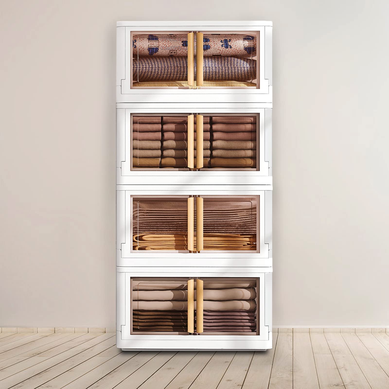 Storage Bins with Lids20 Gal Plastic Storage Bins, 4 Packs Collapsible