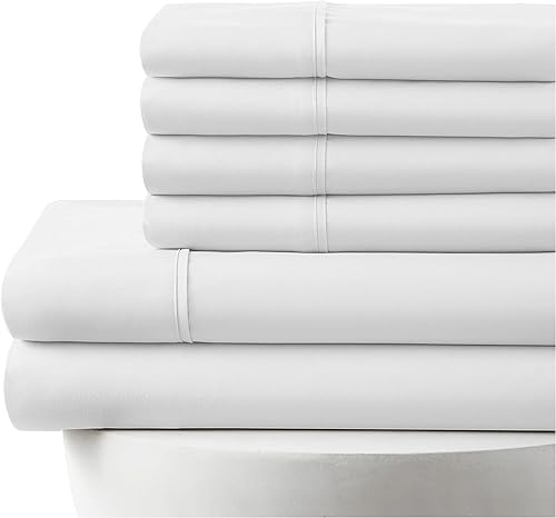 Juego de sábanas de 6 piezas con bolsillos extraprofundos de 25 pulgadas, 1000 hilos, 100% algodón egipcio, 1 sábana bajera, 1 plano, 4 fundas de