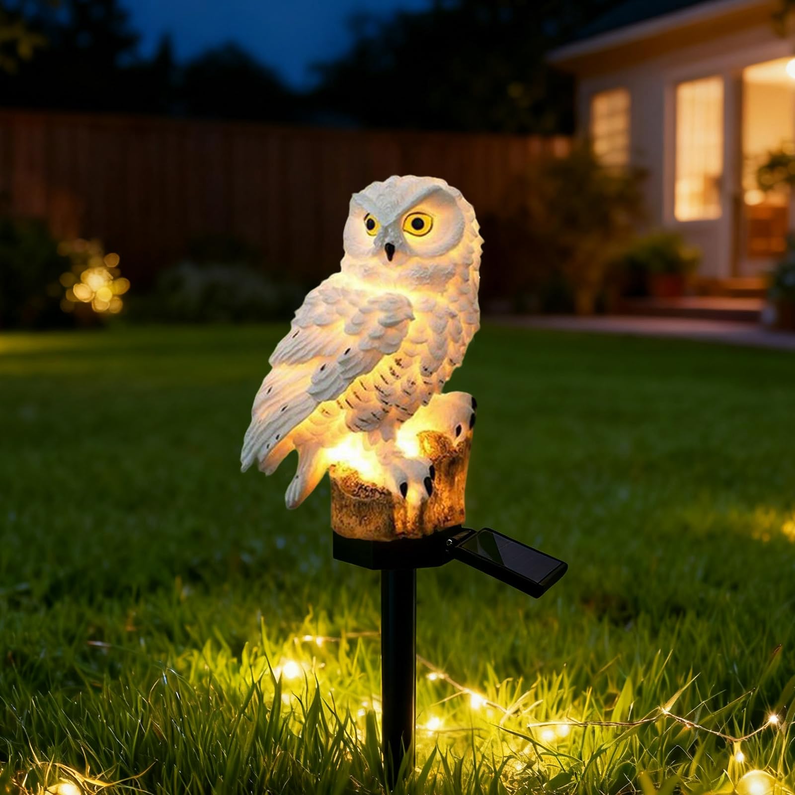 XVZ Solarlampen für Außen Garten, Eule Gartenfiguren Solarleuchten, Solar Figuren Gartendeko für Rasen Terrasse Yard Balkon - Eule