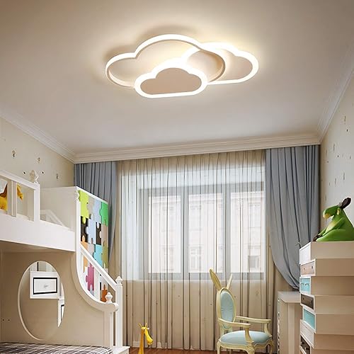 Miniatura 7 de GXFCHYL Cloud - Lámpara de techo LED, lámpara acrílica regulable de 22 pulgadas para sala de estar, habitación de los niños, dormitorio, lámpara de