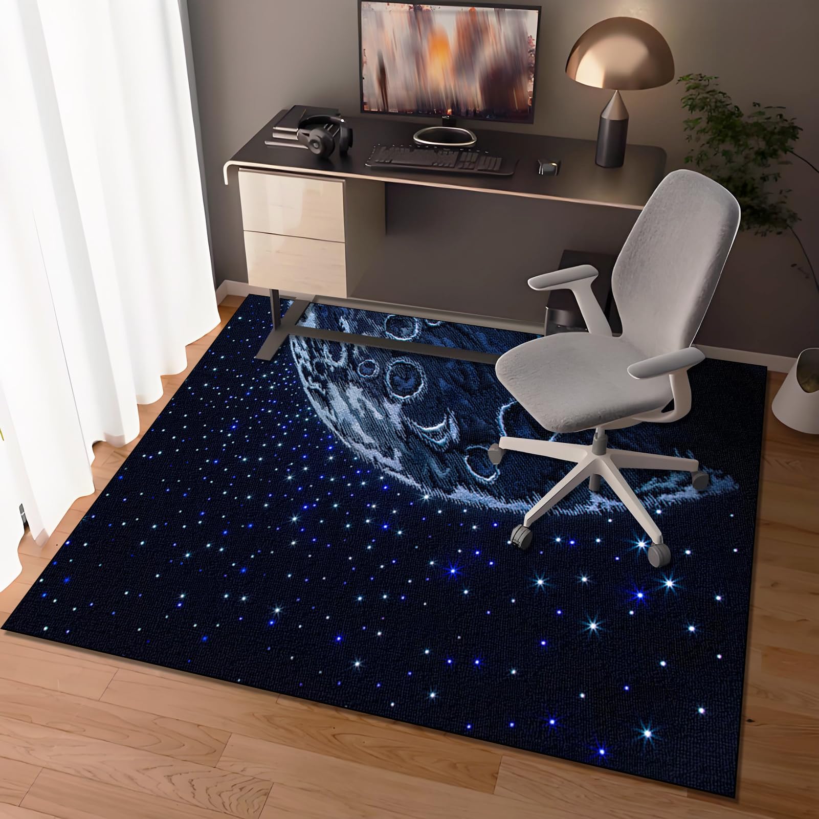 Alfombra Escritorio Suelo Antideslizante Protectora Suelo para Silla de Oficina, Alfombrilla para Silla para Suelos Duros Alfombra Silla Gaming Oficina Protectors Suelo Silla Ruedas 80 x 120 cm