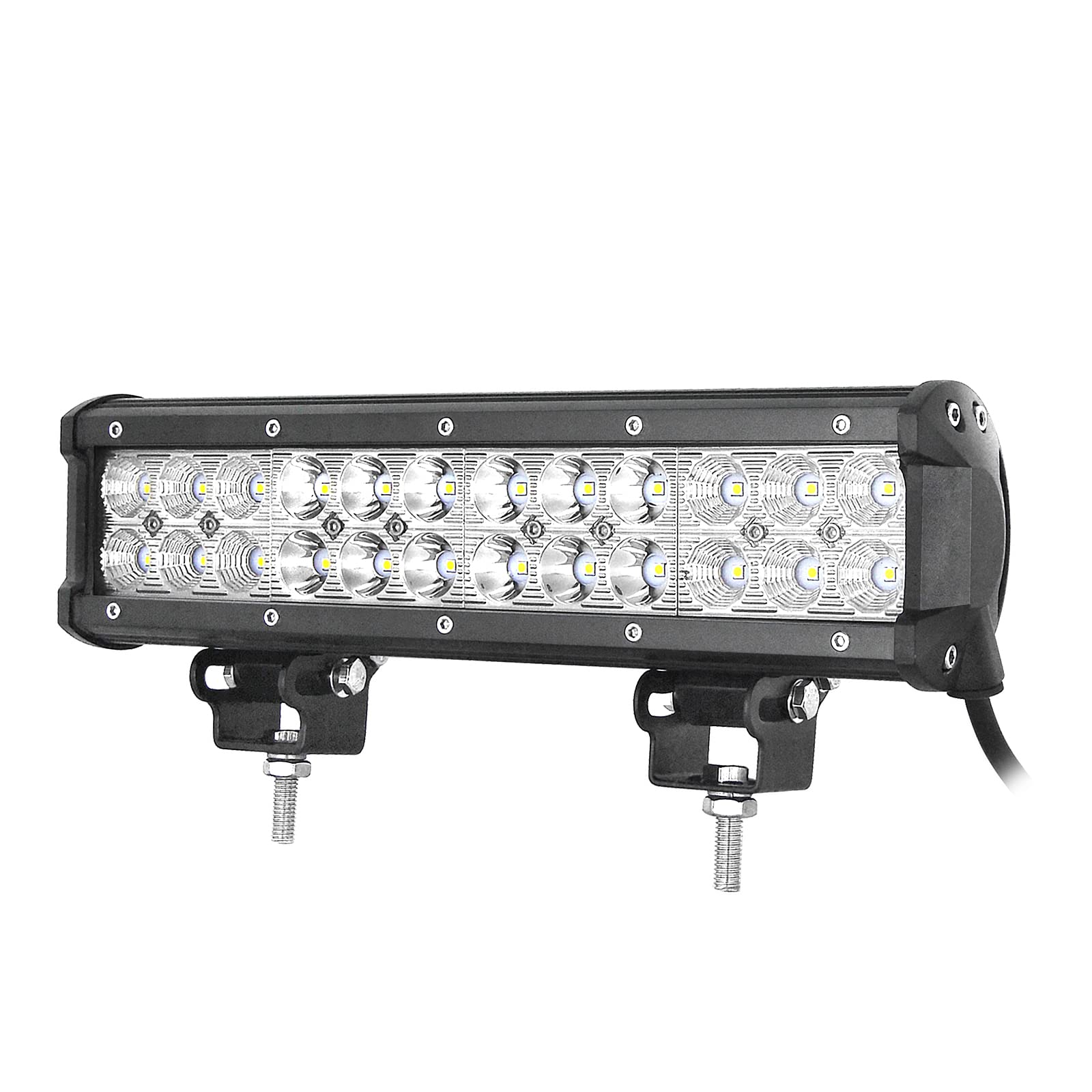 PICAA Barre LED, 12 Pouces 30.5 cm 72W Double Rangée Rampe a LED étanche