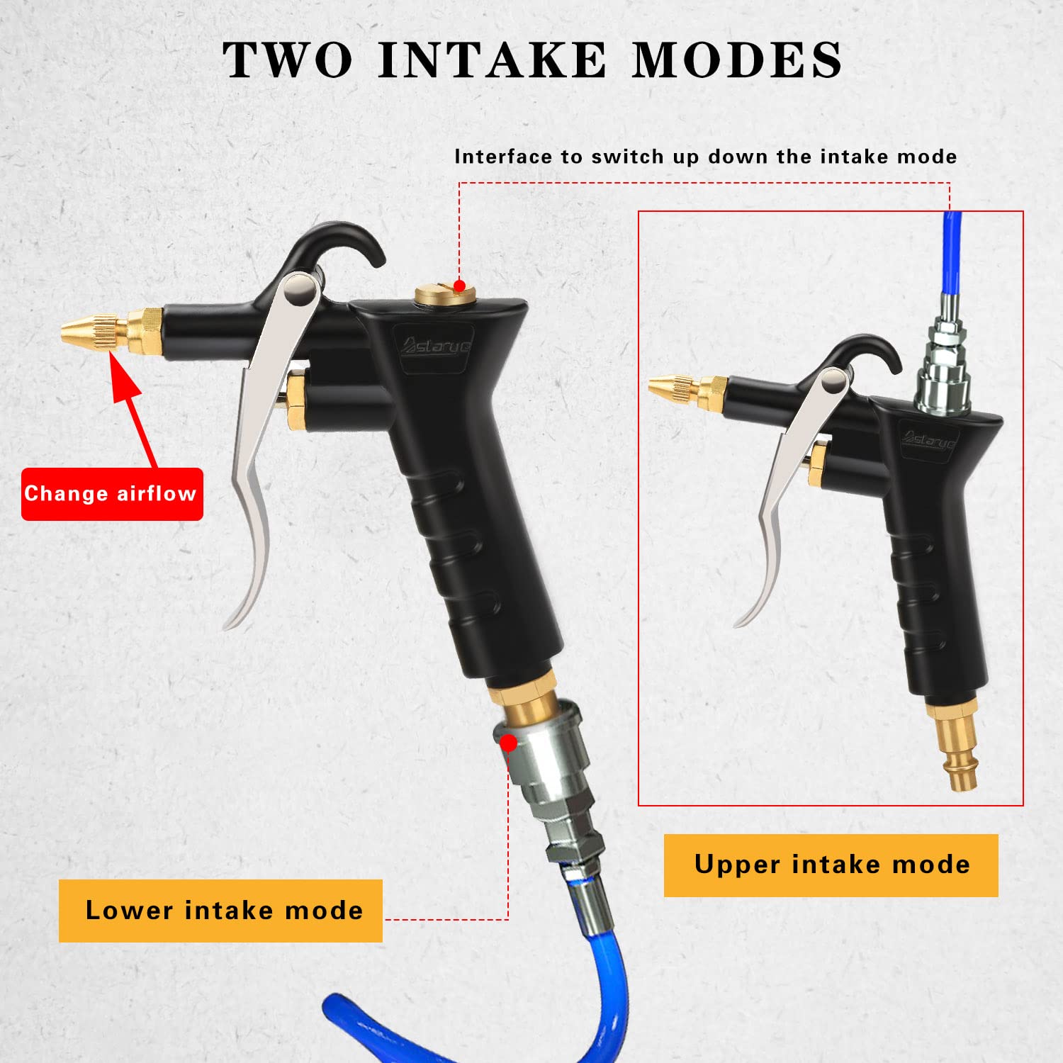 Pistola Ad Aria Compressa Con 2 Ugelli - Per Compressori, Filettatura 1/4 BSP