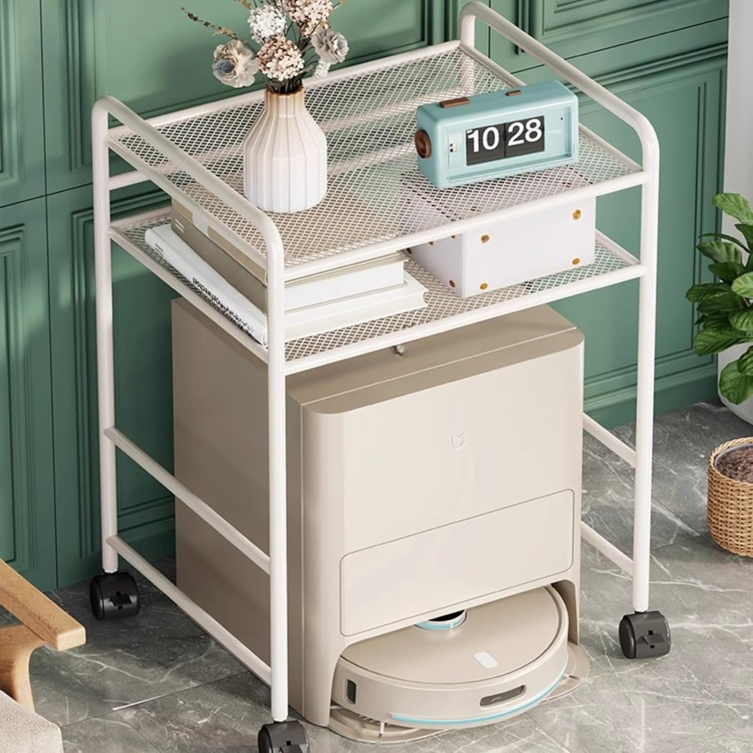 [] ゴミ箱上ラック 掃除機収納 電子レンジ レンジ台 トースター置き台 伸縮 冷蔵庫上 ロボット掃除上ラッ 収納キャビネット ソフ
