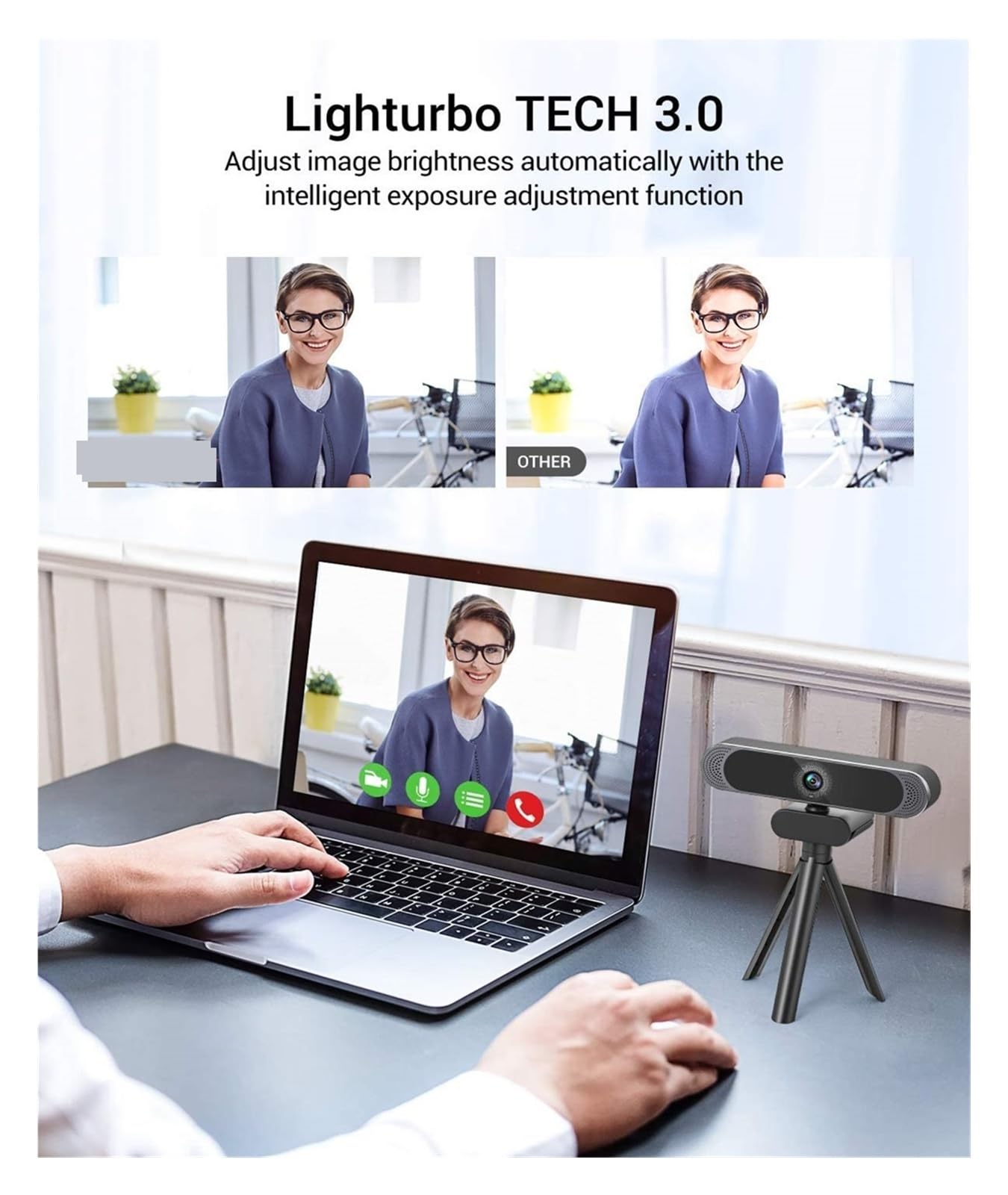 4K 1080P FHD Webcam USB Auto Focus Web Camera PC Computer WebCamera for trasmissione in diretta Videochiamate Lavoro in conferenza(4K)