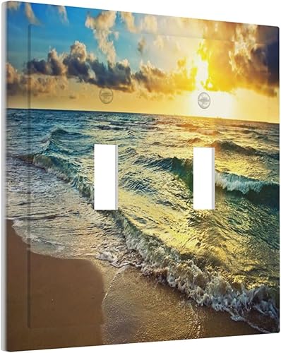 Vista 331 de Placa de pared con interruptor de luz de doble interruptor de pared para niños, diseño de dinosaurio, galaxia, espacio exterior, planeta, nebulosa