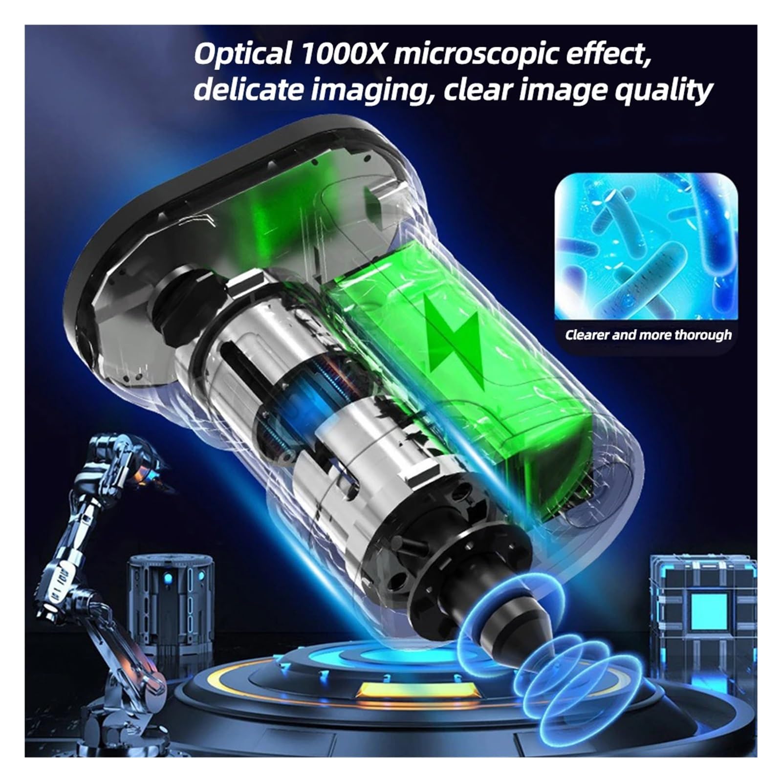 1000X Handheld Microscope for Kids 4K 2.0" Screen Rechargeable Pocket Digital Microscopes Magnifying Lenses Camera