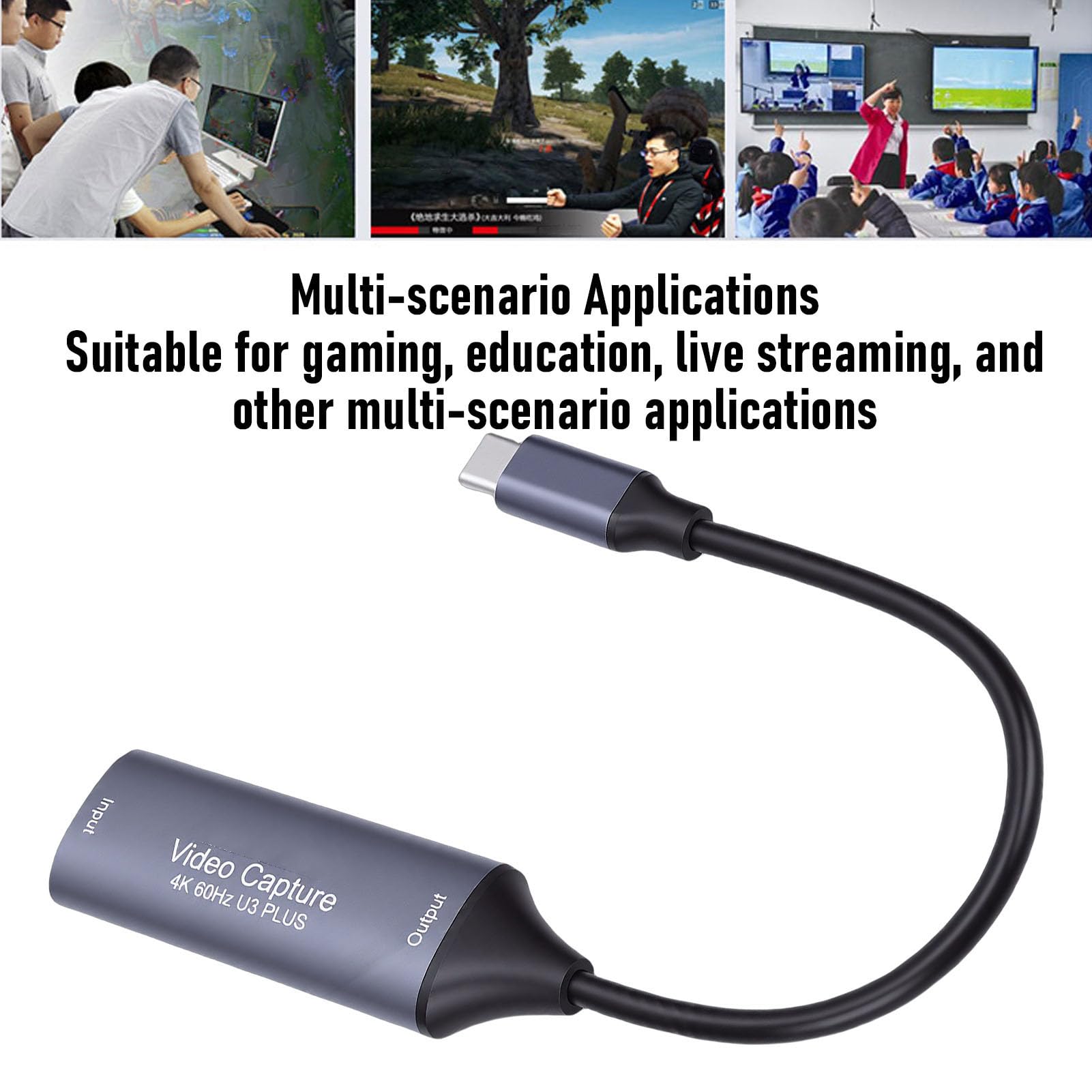 Video Capture Card HD to USB 4K 60Hz USB C 3.0 Ultra Low Latency Sound Video Capture Card for Streaming Video Conferencing Gaming