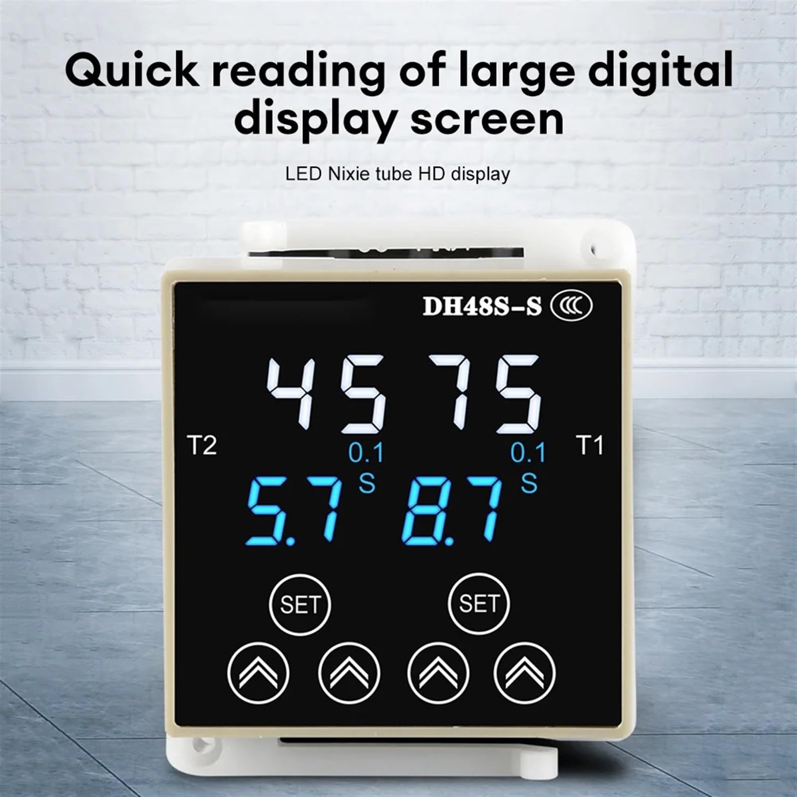 AC220V AC380V DC24V DC12V Relè temporizzato con ritardo digitale DH48S-S 1Z 2Z Relè temporizzato con timer ciclo programmabile con base presa (Size : DC12V DH48S-S)