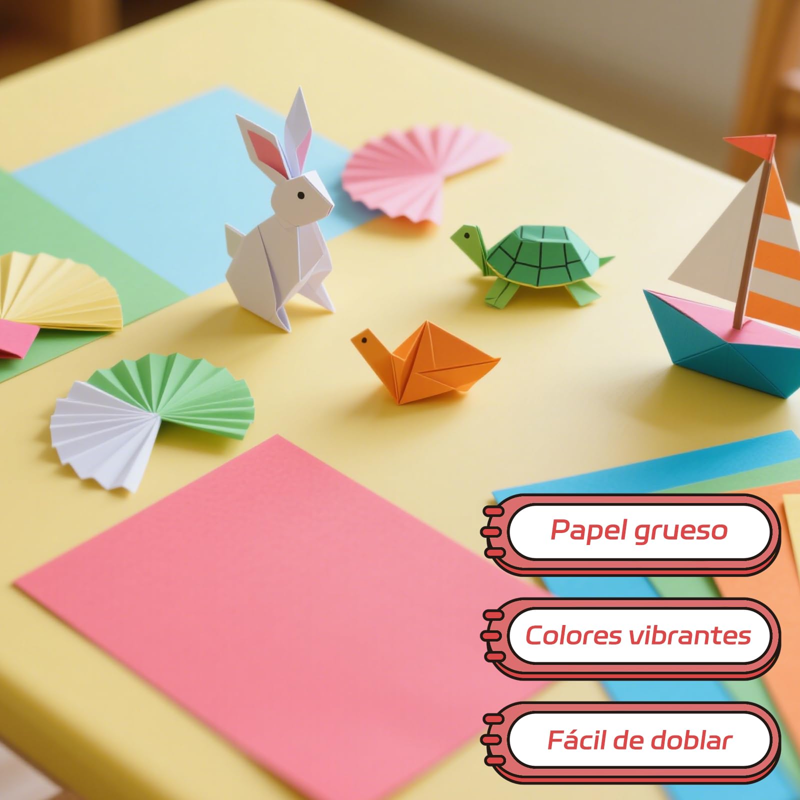 Papel Origami 300 Hojas 20 Colores A4 21x29.7 cm Set Manualidades