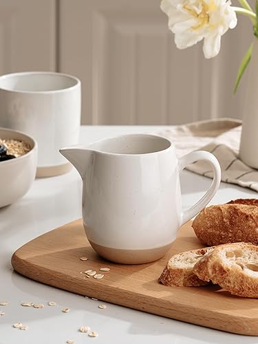 Miniatura 2 de famiware Milkyway - Crema de 13 onzas con asa, cerámica para cafélechesalsaservirensalada, dispensador de cerámica de arce y jarabe, vaso espumador