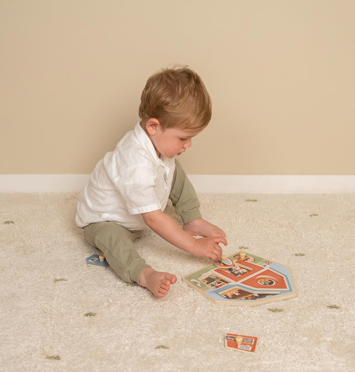 Little Dutch 7158 - Puzzle de madera con mango de madera FSC