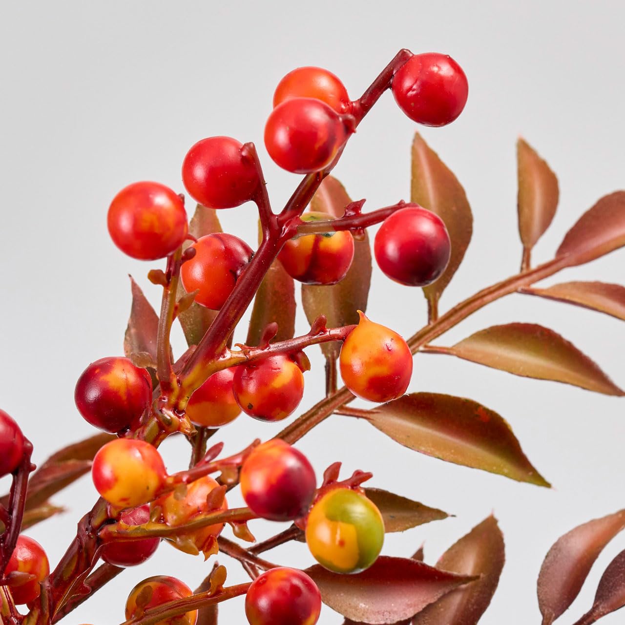 Amazon｜東京堂 造花 MAGIQ ナンディナベリーブランチ オレンジレッド