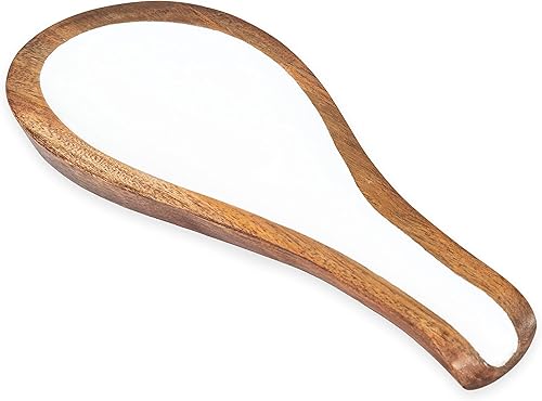 Folkulture Soporte de cuchara blanco para estufa, soporte de cuchara de café para encimera de cocina, soporte de espátula de cocina o soporte de