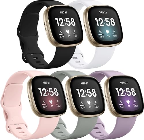 GEAK Compatible con Fitbit Versa 3Fitbit Versa 4Fitbit SenseSense 2 bandas para mujeres y hombres, correa deportiva clásica de TPU suave para