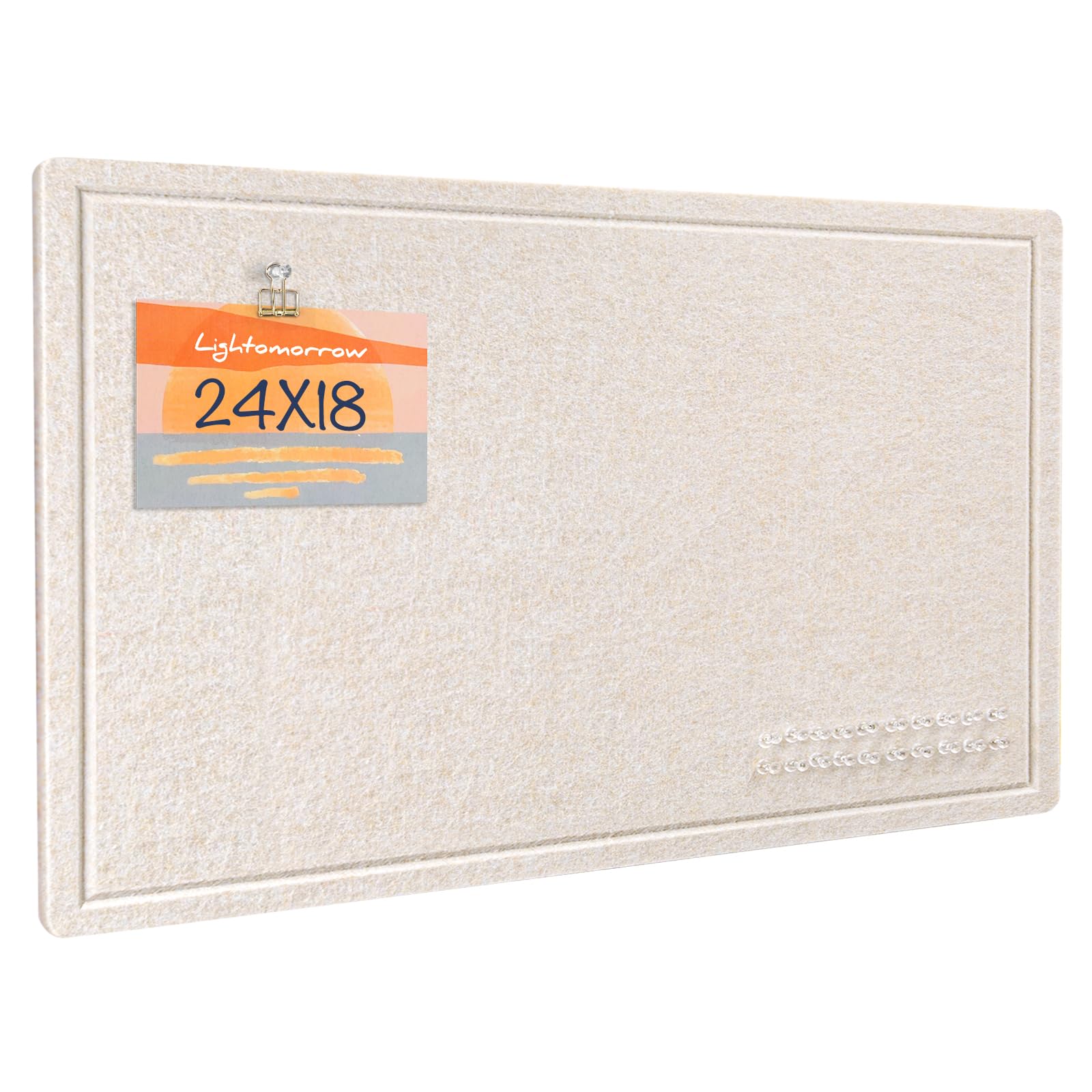 Lightomorrow Bulletin Board, Decorative Felt Pin Board for Wall - Foldable Photo Display Board with Self-Adhesive Tape, Includes 20 Push Pins - Oatmeal 60 x 45 cm image 6