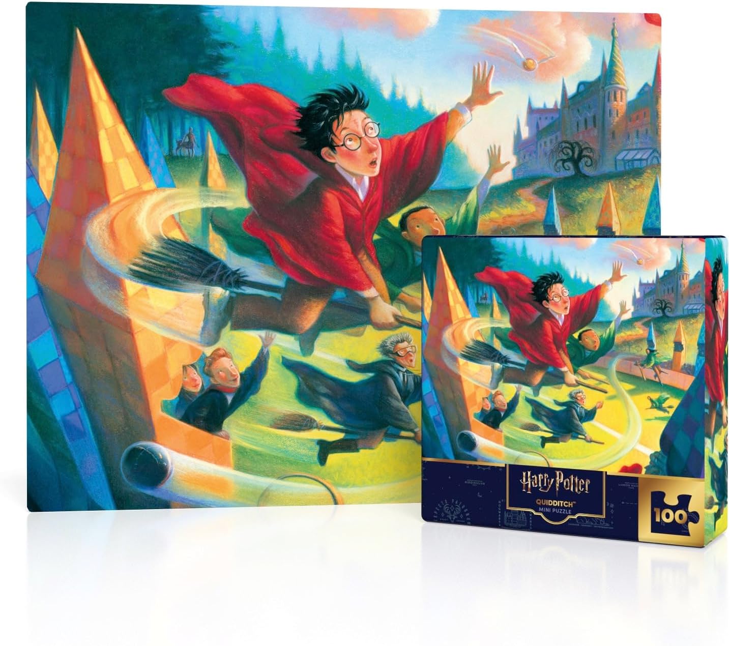 New York Puzzle Company - Harry Potter Quidditch Mini - 100 Piece Jigsaw Puzzle for Adults by Mary GrandPré