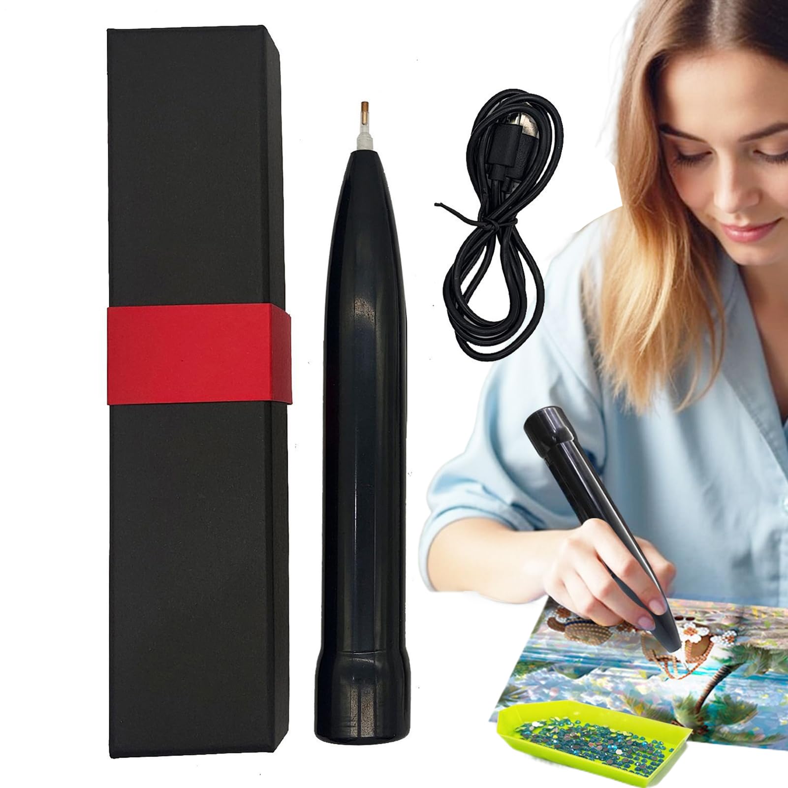 Stylo perceuse à gemmes avec accessoires de loisirs créatifs DIY - 8
