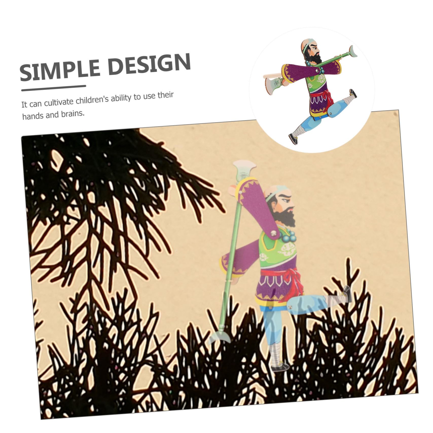 Toyvian 5juegos Kit De Títeres De Sombra para Juguete Educativo De Jardín De Infancia Artesanía Tradicional Personaje De Viaje Al Oeste Materiales De Premium Fácil De Montar y Decorar