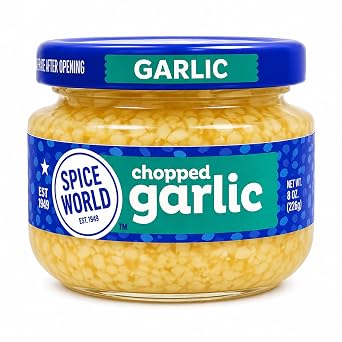 Spice World Chopped Garlic No Preservatives, 4.5 oz