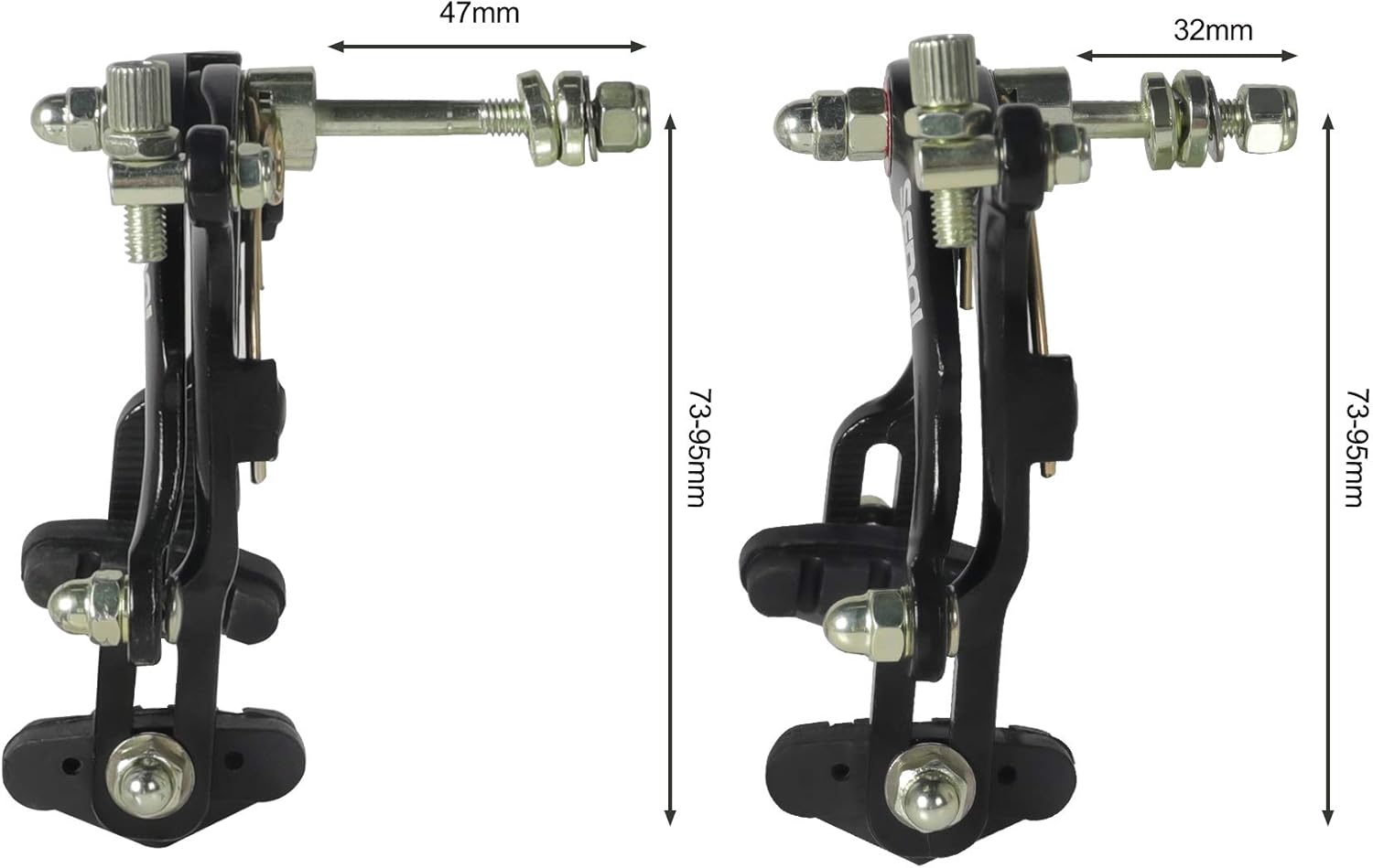 SENQI Bike Brakes Bicycle Brake Set Aluminum Alloy C Shape Brakes with Rubber Brake Shoes Brake Caliper Repair Part for Mountain Bikes Road Bikes (1 Pair)