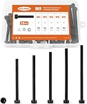 M6 x 20mm 25mm 30mm 35mm 40mm Hex Socket Head Cap Screws Bolts 12.9 Grade Alloy Steel, Black Oxide Finish, Metric Allen Hex Drive, Machine Fully Threaded, Assortment Kit 50PCS