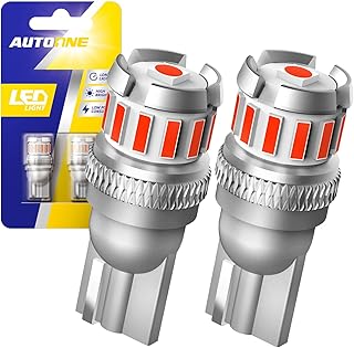 AUTOONE 194 LED Bulb Red, Mini Size Canbus T10 168 2825 W5W LED Bulbs for License Plate Light Dome Map Door Courtesy Step Parking Side Marker Interior Car Lights, Pack of 2