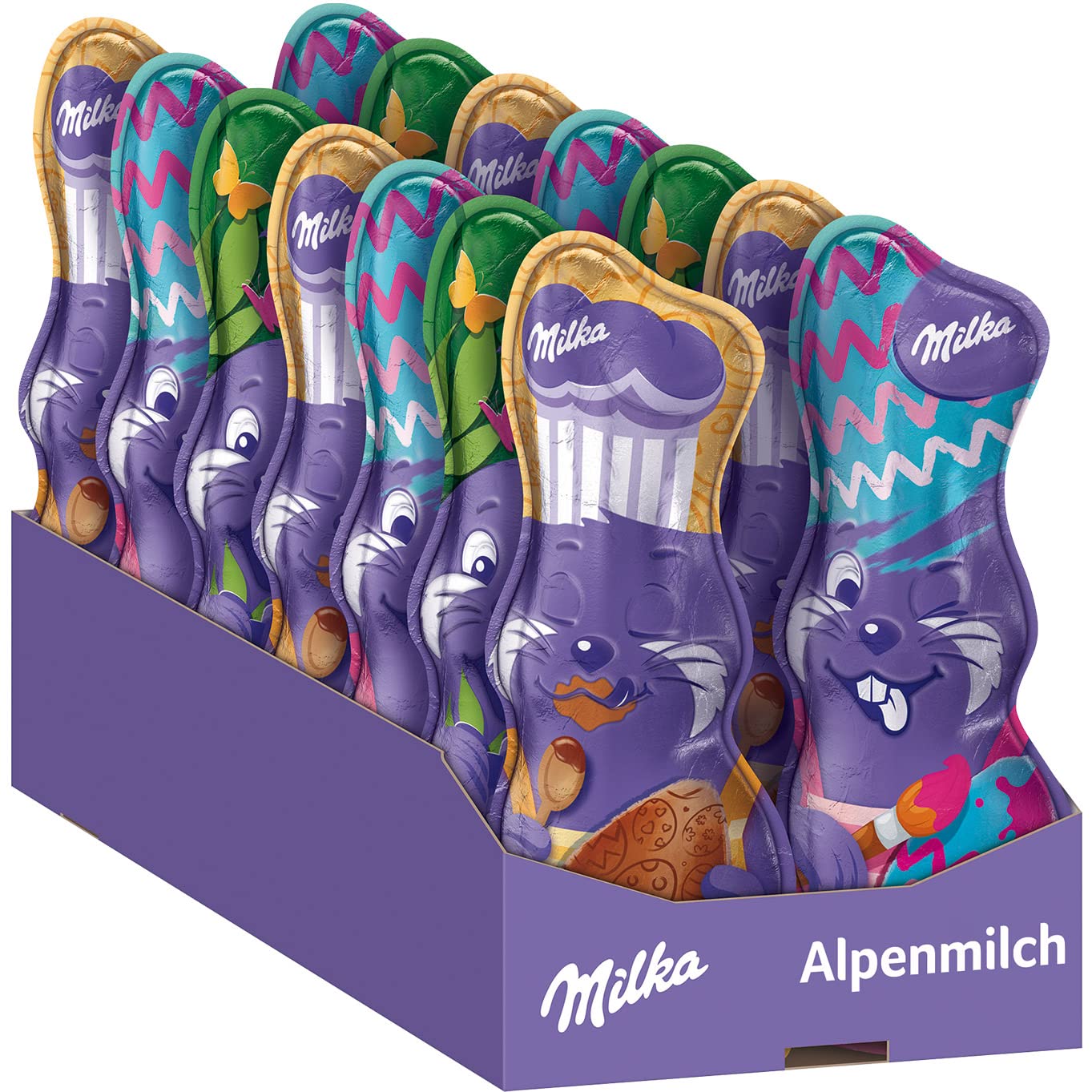 Wie Viele Kalorien Hat Ein Milka Osterhase Milka Schmunzelhase Alpenmilch Design Edition 14 x 90g I