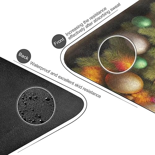 Miniatura 4 de Colorido árbol de Navidad, tapete de yoga antideslizante de 71 x 26 pulgadas, tapete de yoga plegable para interiores y exteriores, gimnasio,