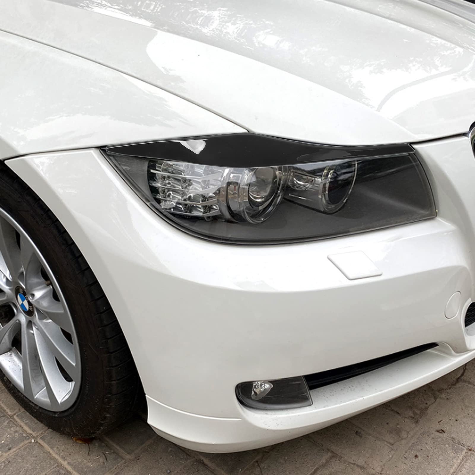 Set de Phares sur mesure pour BMW Série 3 E90/E91 Sedan/Touring 2005-2008 - Chromé - incl. anneaux Angel-Eyes